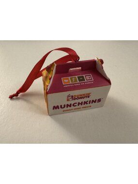 Dunkin Donuts Christmas Ornament Munchkin Holes Box Treats 2016 MM13